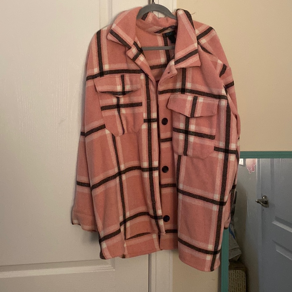 Pink Plaid Peacoat